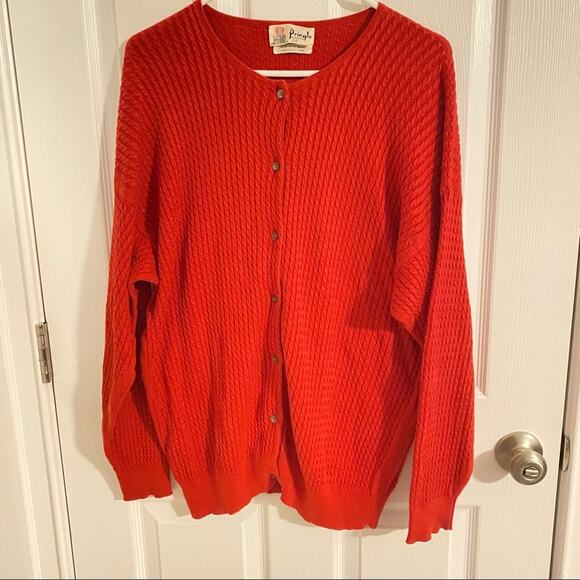 Vintage Pringle Cable Knit Cardigan Sweater Womens Size 14 Scotland sz 44 - Picture 3 of 7